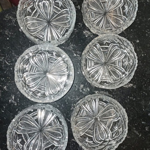 Crystal bowls like new, vintage set of 6 pieces