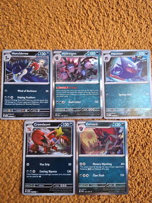 Pokemon TCG card pack Honchcrow, Hydreigon, Haunter, Crawdaunt, Zoroark new