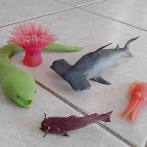 Rubber sea animal toys pack of 5 used