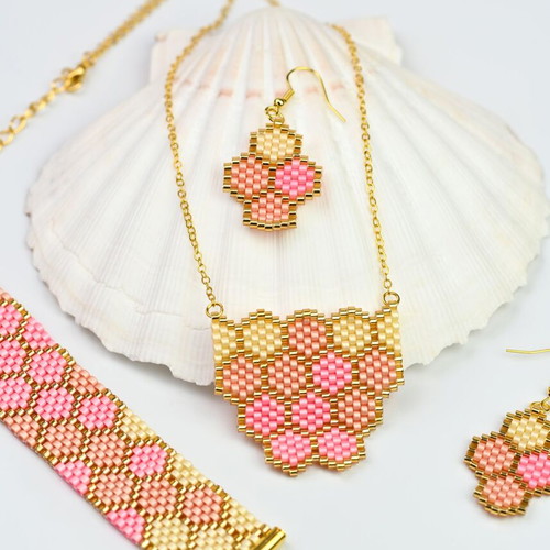 Coral Tenderness Set custom made with bracelet, necklace and earrings