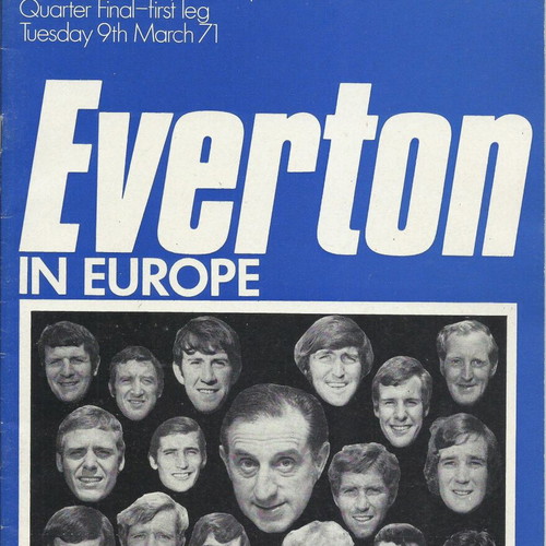 Everton vs Panathinaikos 1970-1971 UEFA Champions Cup Match Program used