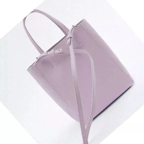 Zara leather crossbody bag purple pastel new, genuine leather