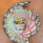 Venetian masks pack of 5 used, handmade gypsum 10cm each