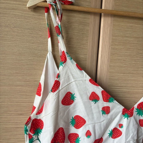 Karavan dress like new with belt, white and red