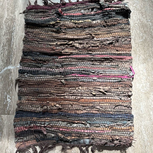 Rug mat leather and fabric rag new