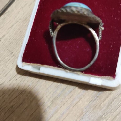 Silver 935 ring with turquoise stone size 55 new
