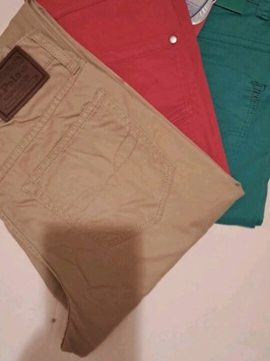 Fabric pants new, pack of 3, beige and green