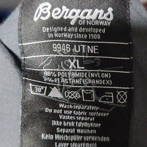 Bergans of Norway Utne Plaid Hiking Shorts Men XL gray purple
