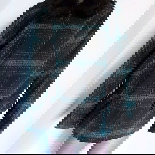 Γυναικείο παλτό Yessica καρό με αποσπώμενο γιακά, σαν καινούργιο, XL-XXL