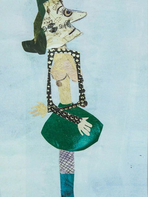 Modern art collage print 21x29 cm new, high-quality paper