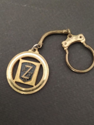Vintage Zastava car keychain used, 1960s Bertoni Milano