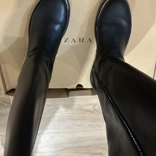 Zara boots with pearls, size 37, black