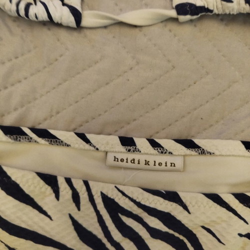 Heidi Klum bikini set white and blue stripes size large like new