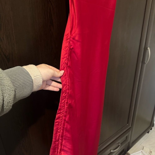 Satin dress asymmetrical red like new