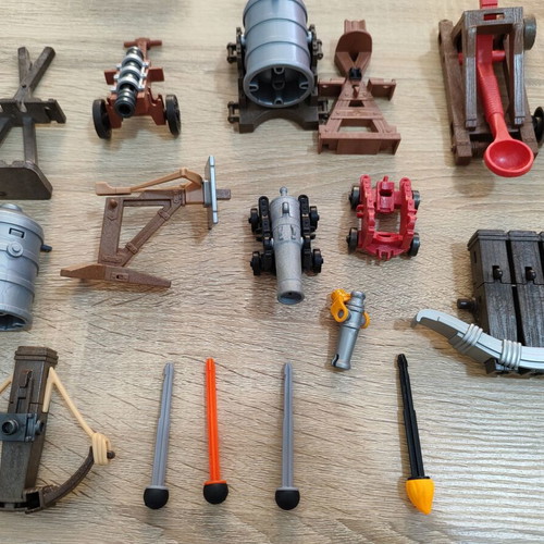 Playmobil cannons, catapults, and bows used set