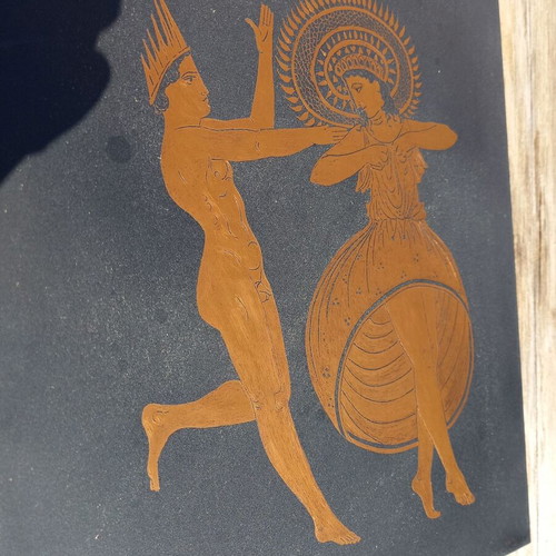 Chalcography used 33x38cm with design from 5th century vase