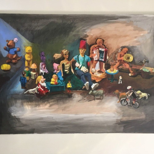 Painting new titled "In the World of Toys"