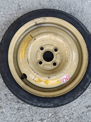 Ρεζέρβα ανάγκης T115/70D14 88M μεταχειρισμένη, σιδερένια ζάντα μπεζ/κίτρινη