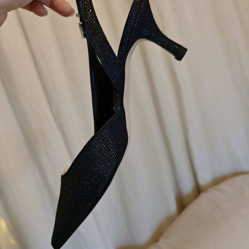 Black glitter sling-back heels size 41 like new