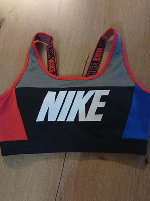 Αθλητικό μπουστάκι Nike σαν καινούργιο, πολύχρωμο, με αφαιρούμενη ενίσχυση στο στήθος