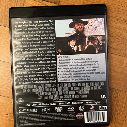 For A Few Dollars More 4K UHD Blu-Ray like new, action adventure