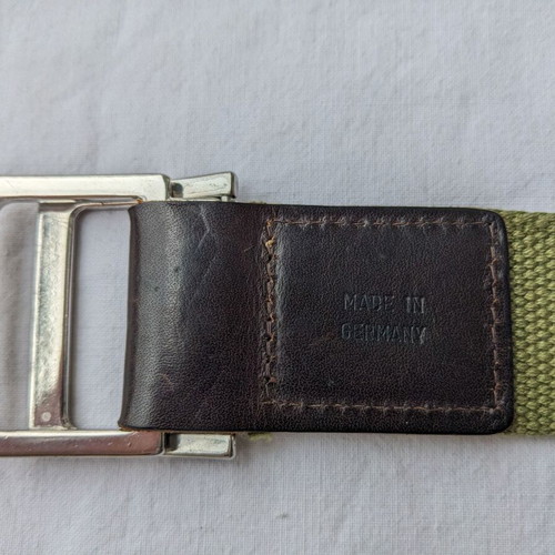 Tommy Hilfiger men's fabric belt like new, khaki with leather