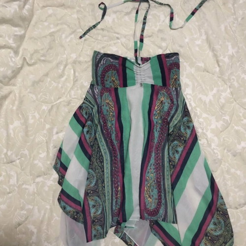 Miss Grant children's summer dress, colorful paisley and stripes, ages 10-12
