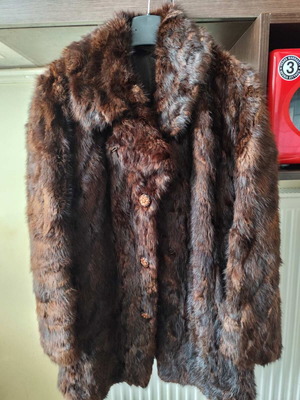 Women's genuine natural fur used size M brown