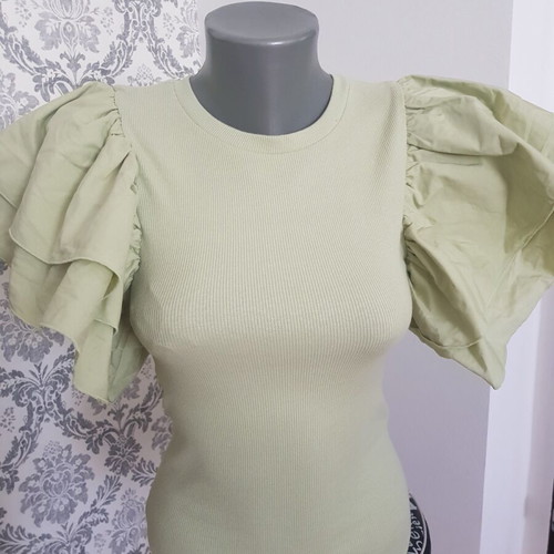 Zara ribbed bodysuit new, size S/M, green