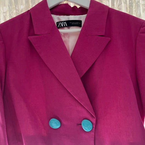 Zara short fuchsia jacket like new