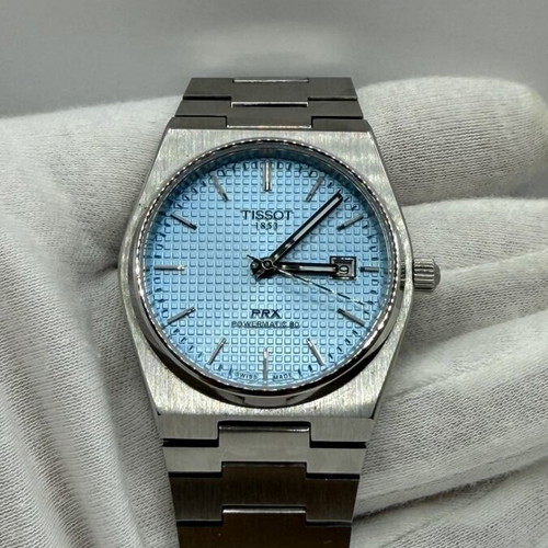 Tissot PRX Powermatic 80 wristwatch, sky blue