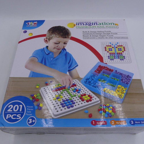 Mushroom Nail Puzzle used, 201 pieces, creative toy