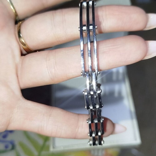 Gregio stainless steel men's bracelet new silver