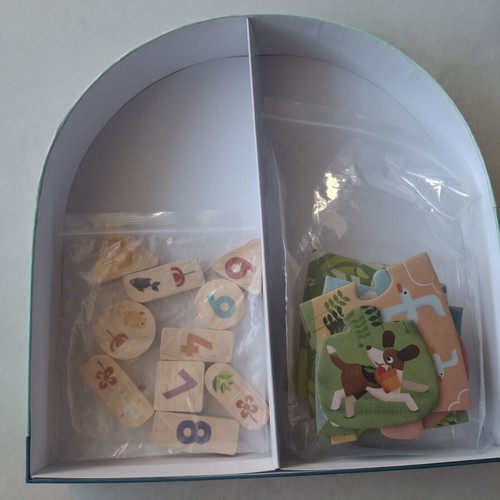 Djeco Puzzle Duo, Domino Puzzle and Wiggly Domino Puzzle Farm set like new