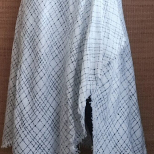 Zara Basic black and white tweed faux-wrap skirt with integrated leggings new