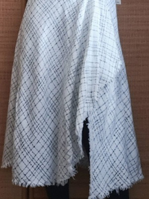 Zara Basic black and white tweed faux-wrap skirt with integrated leggings new