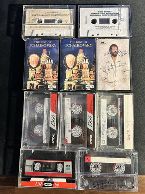 Cassette tapes used, various titles, untested