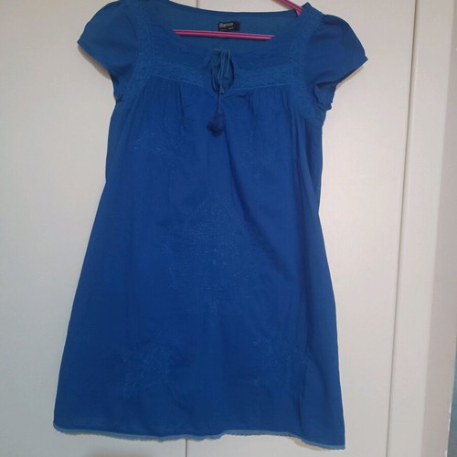 Blanco blue dress like new, short with embroidery