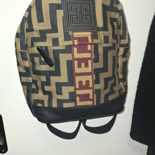 El Bag Tsantilis backpack like new, black with green olive and burgundy