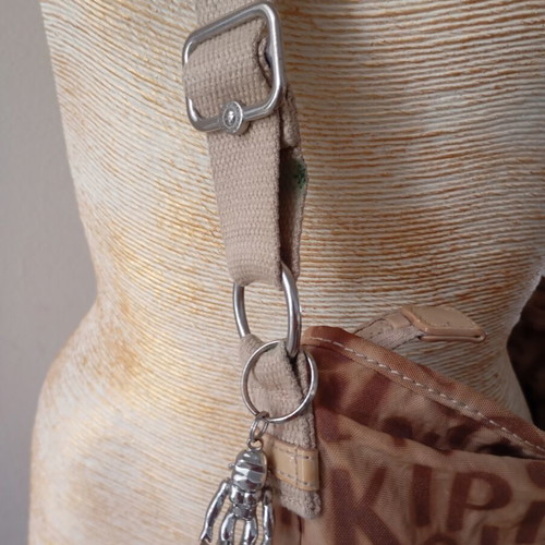 Kipling shoulder bag used, beige and brown crossbody
