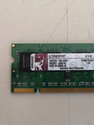 2 τμχ Μνήμη RAM KVR667D2S5/1G 1GB 200Pin SO-DIMM DDR2 (2 τεμάχια)