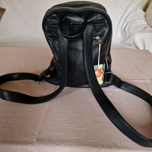 Women's backpack new eco leather black, size 30x40x5 cm