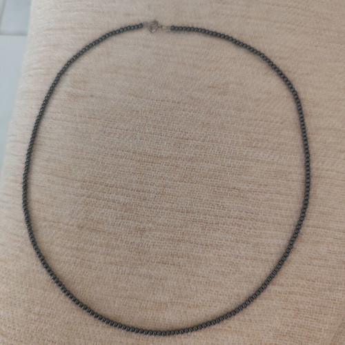 Hematite Necklace like new, handmade with 925 silver clasp