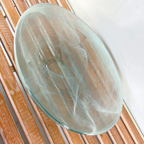 Handmade glass platter new, decorative fruit bowl