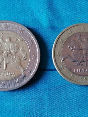 Λιθουανία 2 & 1 Ευρώ 2015 νομίσματα σαν καινούργιο, σετ δύο