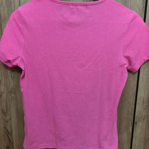 Pink short-sleeve blouse used size L/XL with designs