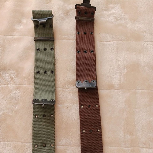 Vintage belts used, two-tone, set of 2