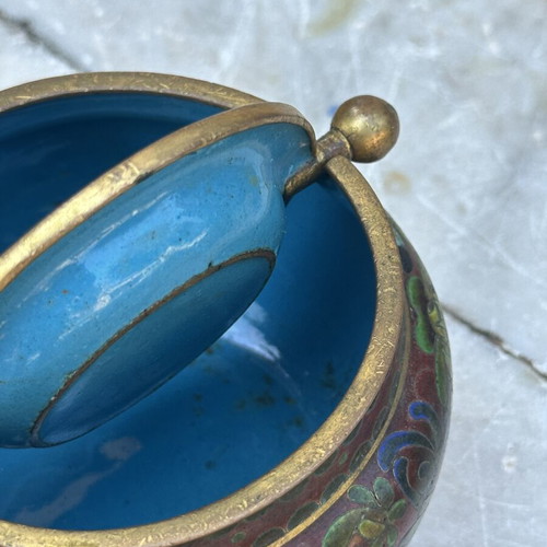 Vintage Cloisonné ashtray used with brass details