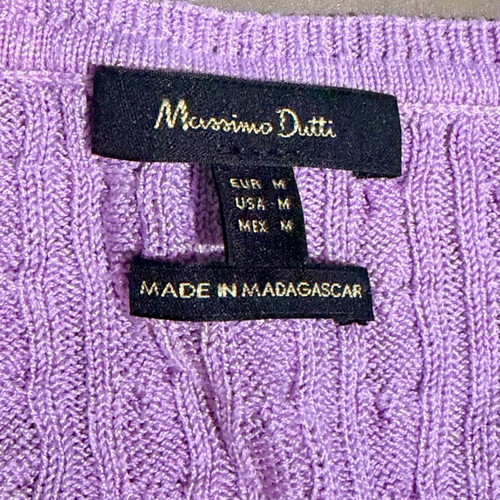 Massimo Dutti Lilac Cable Knit Sweater M Like New