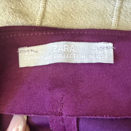 Zara suede skirt, pink purple, size S